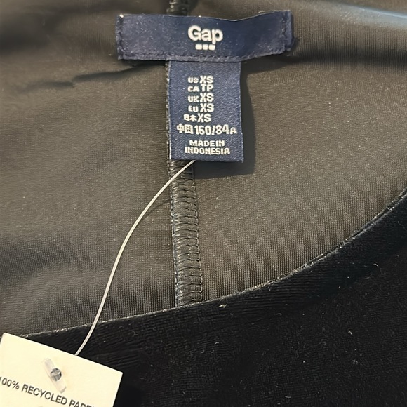 Gap velvet like midi black dress with stretch - Picture 6 of 8